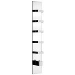Shower tap Wall-mounted external part 5 way material: Brass thermostatic With plate with separate exits without hand shower, hose and holder, color: Chrome surface: Glossy Wall-mounted - external part