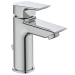 Wash basin tap Deck-mounted material: Brass mixer With pop-up waste set Μ size 5 lt flow, color: Chrome surface: Glossy Deck-mounted Wash basin tap Deck-mounted material: Brass mixer With pop-up waste set Μ size 5 lt flow, color: Chrome surface: Glossy Deck-mounted