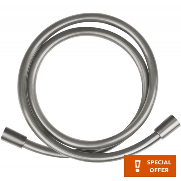 Shower hose 150cm material: Plastic G1/2", Silvered, color: Chrome surface: Brushed Shower hoses