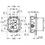 Shower tap Wall-mounted concealed part 3 way thermostatic Wall-mounted - concealed part Shower tap Wall-mounted concealed part 3 way thermostatic Wall-mounted - concealed part