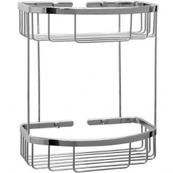 Sponge box material: Brass Double Double-mounted deep 27x12x30cm, color: Chrome surface: Glossy Shower baskets