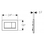 Πλακέτα εντοιχιζόμενου καζανακίου από ABS διπλής ενέργειας μηχανικά, χρώμα: Χρωμέ επιφάνεια: Γυαλιστερή Πλακέτες