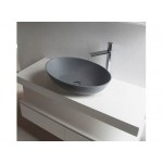 Νιπτήρας ελευθέρας τοποθέτησης 60x40x14,5 από solid surface χωρίς οπή  χωρίς υπερχείλιση OV/G Dark Grey, χρώμα: Γκρι επιφάνεια: Ματ Ελευθέρας τοποθέτησης