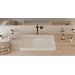 Washbasin Free standing 75x37,5x11 material: Solid Surface Without hole Without overflow, color: White surface: Matt Free standing