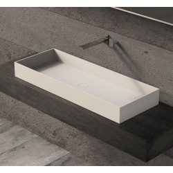 Washbasin Free standing 100x37,5x11 material: Solid Surface Without hole Without overflow, color: White surface: Matt Free standing