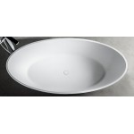 Μπανιέρα ελευθέρας τοποθέτησης 180x88x55 από solid surface επιφάνεια: Ματ, χρώμα: Λευκό χωρίς λαβές Ελευθέρας τοποθέτησης