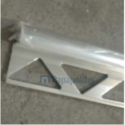 Αρμοκάλυπτρο προφίλ στρογγυλό 10mm ασημί γυαλιστερό  μήκους 2,5m από αλουμίνιο Προφίλ & αρμοκάλυπτρα 