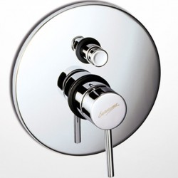 Shower tap Wall-mounted concealed - complete set 2 way material: Brass mixer With plate without hand shower, hose and holder, color: Chrome surface: Glossy