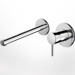 Wash basin tap Wall-mounted concealed - complete set 2 holes material: Brass Without waste 20,5cm, color: Chrome surface: Glossy Wall-mounted - external part Wash basin tap Wall-mounted concealed - complete set 2 holes material: Brass Without waste 20,5cm, color: Chrome surface: Glossy Wall-mounted - external part