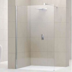 Shower enclosure Linear 137x195 6mm fixed reversible side panel H140 (137-138,5), bracket, transparent crystal glass surface: Glossy, color: Chrome