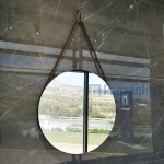 Καθρέπτης, σχήμα: Στρογγυλό 50x50 από κρύσταλλο με σχοινί Καθρέπτες μπάνιου