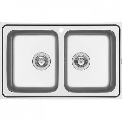 Sink Stainless (Steel) 79x50 material: Inox surface: Glossy free nested 2 cabinet 2B, color: Chrome Stainless steel