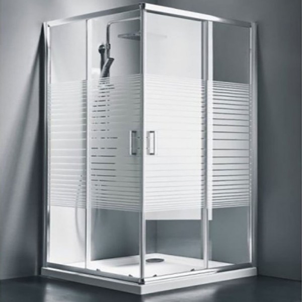 Καμπίνα ντουζιέρας τετράγωνη 67x67x180 5mm συρόμενη πλήρης CS70S, επιφάνεια: Γυαλιστερή, χρώμα: Χρωμέ Τετράγωνες