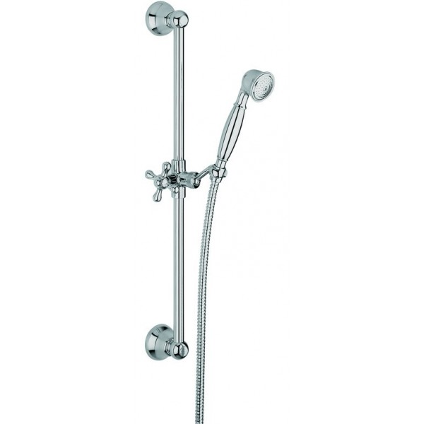 Βέργα ντους 55cm από ορείχαλκο με τηλέφωνο & σπιράλ, χρώμα: Χρωμέ επιφάνεια: Γυαλιστερή Βέργες ντους