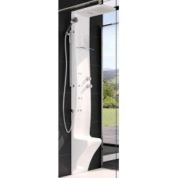 Στήλη ντους με υδρομασάζ υδρομασάζ με κάθισμα & ράφι 28x213, χρώμα: Λευκό επιφάνεια: Γυαλιστερή Με υδρομασάζ