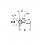 Διακόπτης γωνιακός 1/2" x 3/8" από ορείχαλκο, χρώμα: Χρωμέ επιφάνεια: Γυαλιστερή Διακόπτες, Κάνουλες