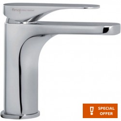 Wash basin tap Deck-mounted material: Brass mixer With push-open waste set Μ size, color: Chrome surface: Glossy Deck-mounted