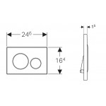 Πλακέτα εντοιχιζόμενου καζανακίου από ABS διπλής ενέργειας μηχανικά, χρώμα: Λευκό/Χρυσό επιφάνεια: Γυαλιστερή Πλακέτες