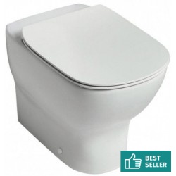 Floor standing toilet & toilet seat soft closing, style: Sandwich Aquablade back to wall Slim vertical outlet / horizontal outlet p  seat 55,5x36,5 surface: Glossy, color: White Floor standing