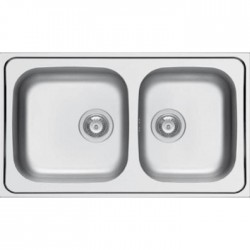 Sink Stainless (Steel) 86x50 material: Inox surface: Glossy free nested 1 ½ cabinet 2Β, color: Chrome Stainless steel