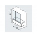 Bathtub enclosure Linear 137x138 3mm folding 9 3V3A, three foldind parts, Piumato crystal 3mm surface: Matt, color: White Bathtub enclosure Linear 137x138 3mm folding 9 3V3A, three foldind parts, Piumato crystal 3mm surface: Matt, color: White