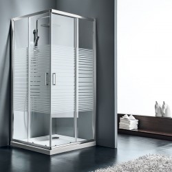 Shower enclosure Square 80x80x180 5mm sliding surface: Glossy, color: Chrome
