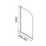 Bathtub enclosure Linear 80x140 6mm opening surface: Glossy, color: Chrome Linear Bathtub enclosure Linear 80x140 6mm opening surface: Glossy, color: Chrome Linear