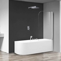 Καμπίνα μπανιέρας ευθύγραμμη 80x140 6mm ανοιγόμενη επιφάνεια: Γυαλιστερή, χρώμα: Χρωμέ Ευθύγραμμες