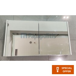 Καθρέπτης, σχήμα: Ορθογώνιο 100x55x15 από ξύλο συνθετικό με ντουλάπι, χρώμα: Ξύλο Γκρι Καθρέπτες μπάνιου