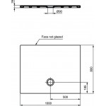 Shower tray Rectangular 100x80 material: Porcelain, color: White surface: Glossy Rectangular