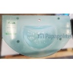Νιπτήρας επίτοιχος 100x61,5 με 1 γούρνα με οπή στη μέση χωρίς κολώνα από κρύσταλλο, χρώμα: Πράσινο επιφάνεια: Σατινέ Επίτοιχοι Νιπτήρας επίτοιχος 100x61,5 με 1 γούρνα με οπή στη μέση χωρίς κολώνα από κρύσταλλο, χρώμα: Πράσινο επιφάνεια: Σατινέ Επίτοιχοι