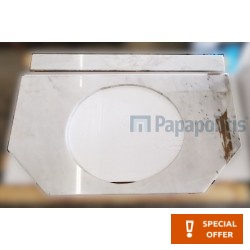 Πάγκος μπάνιου 115cm από μάρμαρο επιφάνεια: Ματ για επικαθήμενο νιπτήρα, χρώμα: Λευκό Πάγκοι μπάνιου