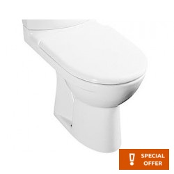 Toilet (only) Floor standing close-coupled vertical outlet with rim Simple surface: Glossy 69x36, color: White Floor standing close-coupled