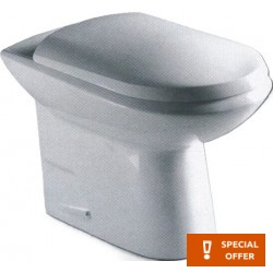 Toilet (only) Floor standing horizontal outlet p with rim Simple surface: Glossy 56,5x36, color: White Floor standing