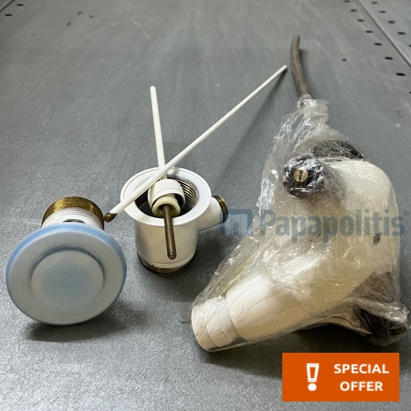 Bidet mixer material: Brass, color: White surface: Glossy Deck-mounted Bidet mixer material: Brass, color: White surface: Glossy Deck-mounted