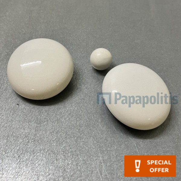 Grip cap material: Porcelain, color: White Chrome flanges