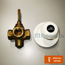 Διανομέας εντοιχιζόμενης μπαταρίας ντουζιέρας κομπλέ 2 εξόδων από ορείχαλκο, χρώμα: Λευκό επιφάνεια: Ματ Διανομείς εξωτερικό μέρος