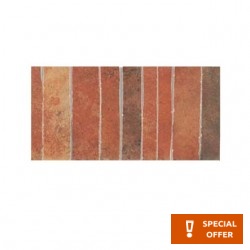 Edging (Listello) 17,5x35 Italy 1st choice rettificato Fascia, hue: Red Tile Liners (Listello)-Decore