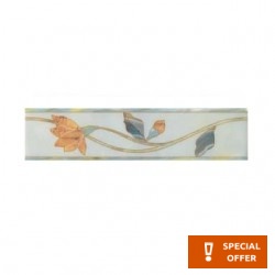 Border (listello) 8x34 Italy 1st choice rettificato surface: Glossy, hue: Blue Tile Liners (Listello)-Decore