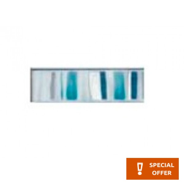 Border (listello) 6x20 Italy 1st choice Pennelatto surface: Glossy, hue: Green Tile Liners (Listello)-Decore