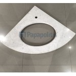 Πάγκος μπάνιου 1cm από μάρμαρο επιφάνεια: Ματ με οπή, χρώμα: Λευκό/Γκρι Πάγκοι μπάνιου