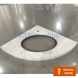 Furniture bench 1cm material: Marble surface: Matt, color: White/Grey Countertops