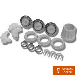 Ντους (Jet) λευκά (Σετ 3 τεμαχίων) κάθετου υδρομασάζ, χρώμα: Λευκό από ABS επιφάνεια: Ματ Ντους