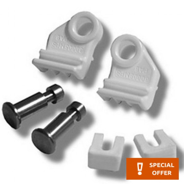 Hinges (Cabin connection set) material: Plastic, color: White Shower joints