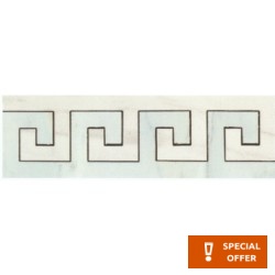 Μπορντούρα (Listello) 9x29,5 Ιταλίας Macaubo Α’ διαλογής επιφάνεια: Γυαλιστερή, απόχρωση: Λευκό/Γκρι Μπορντούρες-Decore
