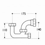 Sink siphon 1 ¼” material: Plastic surface: Matt, color: White Siphons
