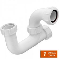 Sink siphon 1 ¼” material: Plastic surface: Matt, color: White Siphons