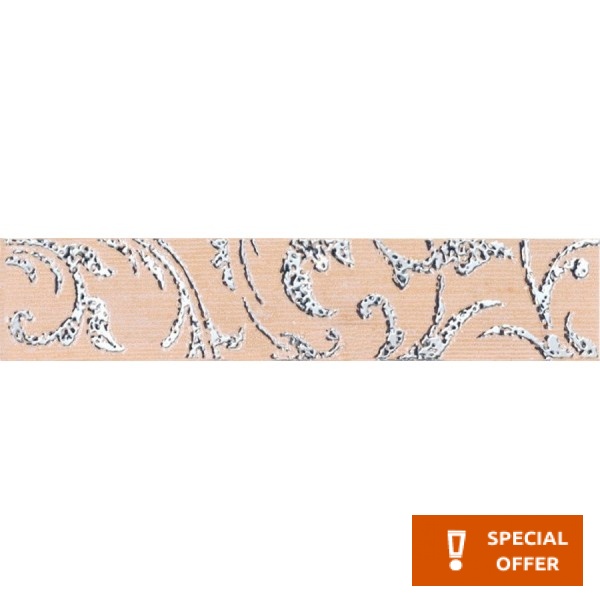 Border (listello) 5x25 Italy 1st choice surface: Matt, hue: Pink Tile Liners (Listello)-Decore Border (listello) 5x25 Italy 1st choice surface: Matt, hue: Pink Tile Liners (Listello)-Decore