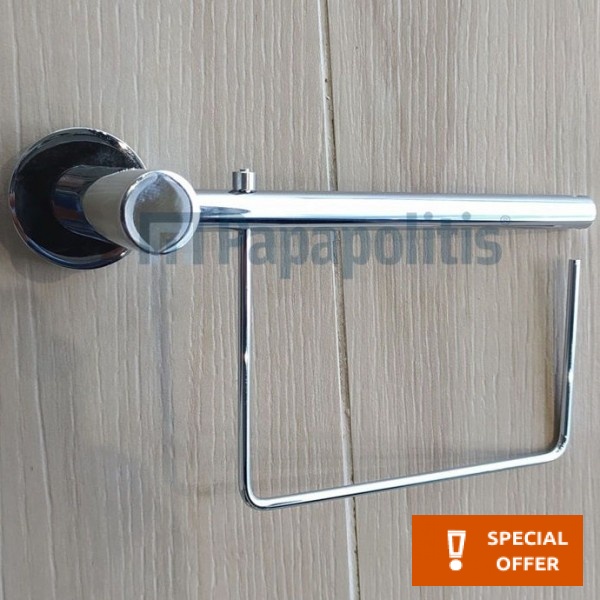 Paper holder ring style material: Brass, color: Chrome surface: Glossy Toilet paper holders