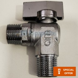 Διακόπτης γωνιακός από ορείχαλκο, χρώμα: Χρωμέ επιφάνεια: Γυαλιστερή Διακόπτες, Κάνουλες